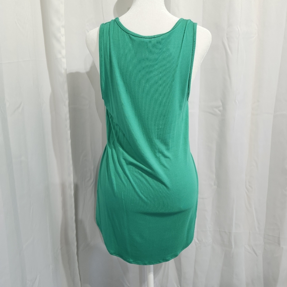 Bombom Sleeveless Kelly Green Babydoll Tank Top - Picture 3 of 9